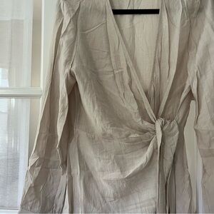 Light champagne wrap dress